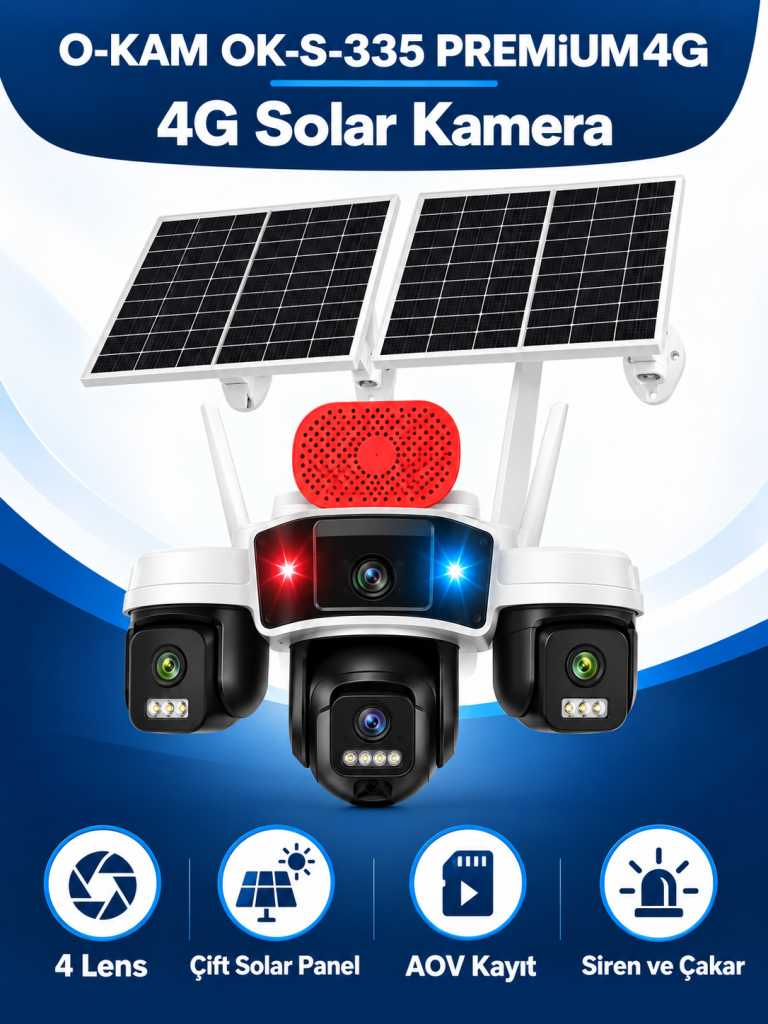 O-KAM OK-S-335 PREMIUM4G 4G Solar Kamera ürün görünümü