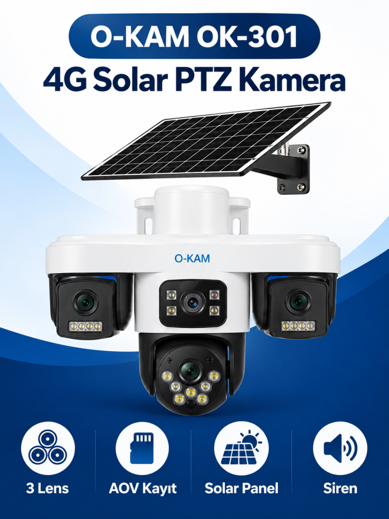 O-KAM OK-301 4G Solar PTZ Kamera ürün görünümü