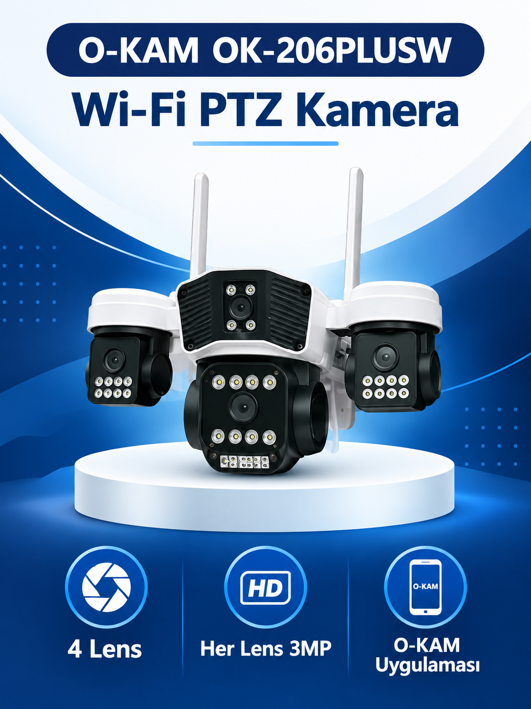 yea 20260922 085 O-KAM OK-206PLUSW Wi-Fi PTZ Kamera ürün görünümü