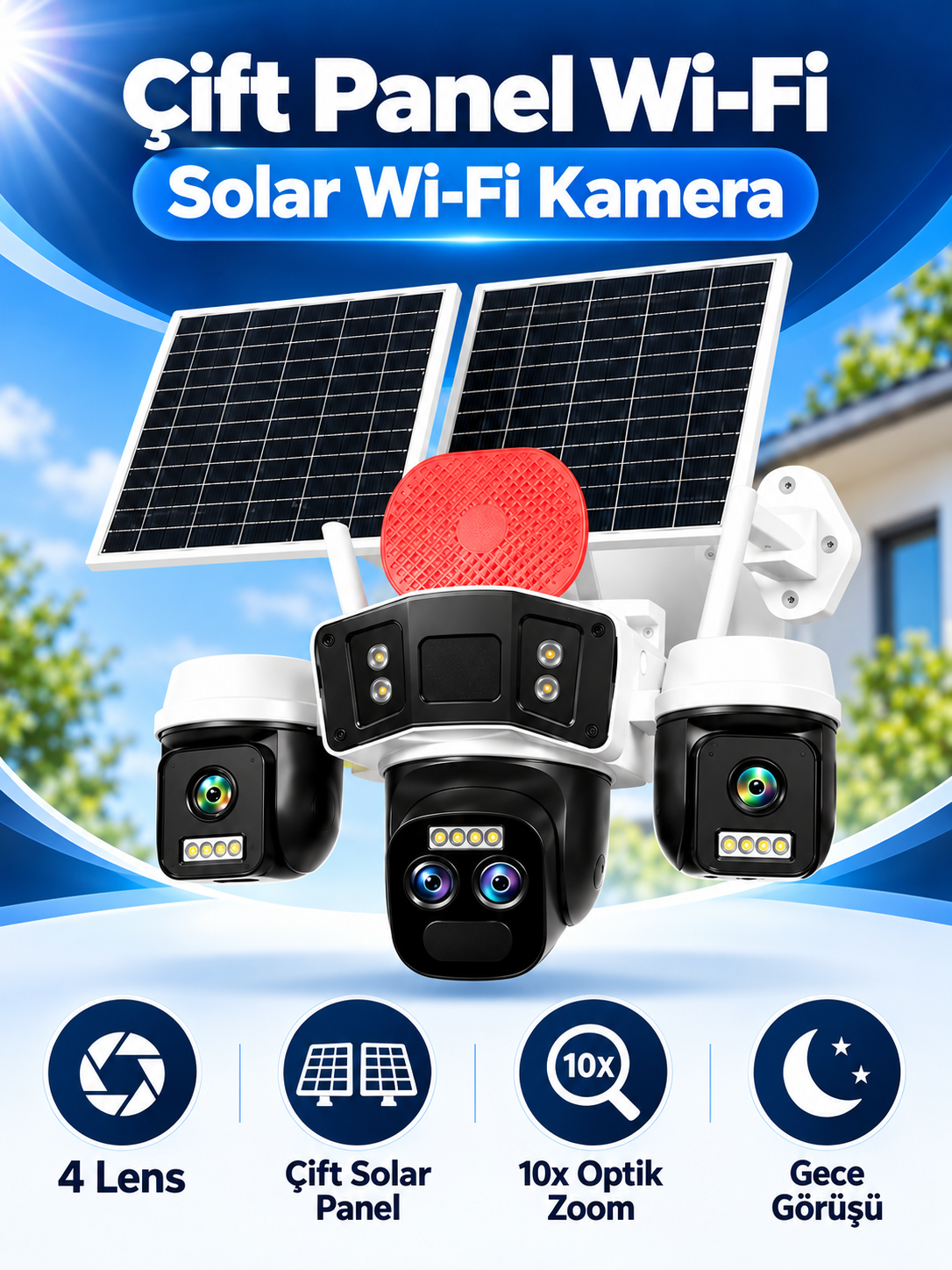 yea 20260922 108 Çift Panel Wi-Fi Solar Wi-Fi Kamera ürün görünümü