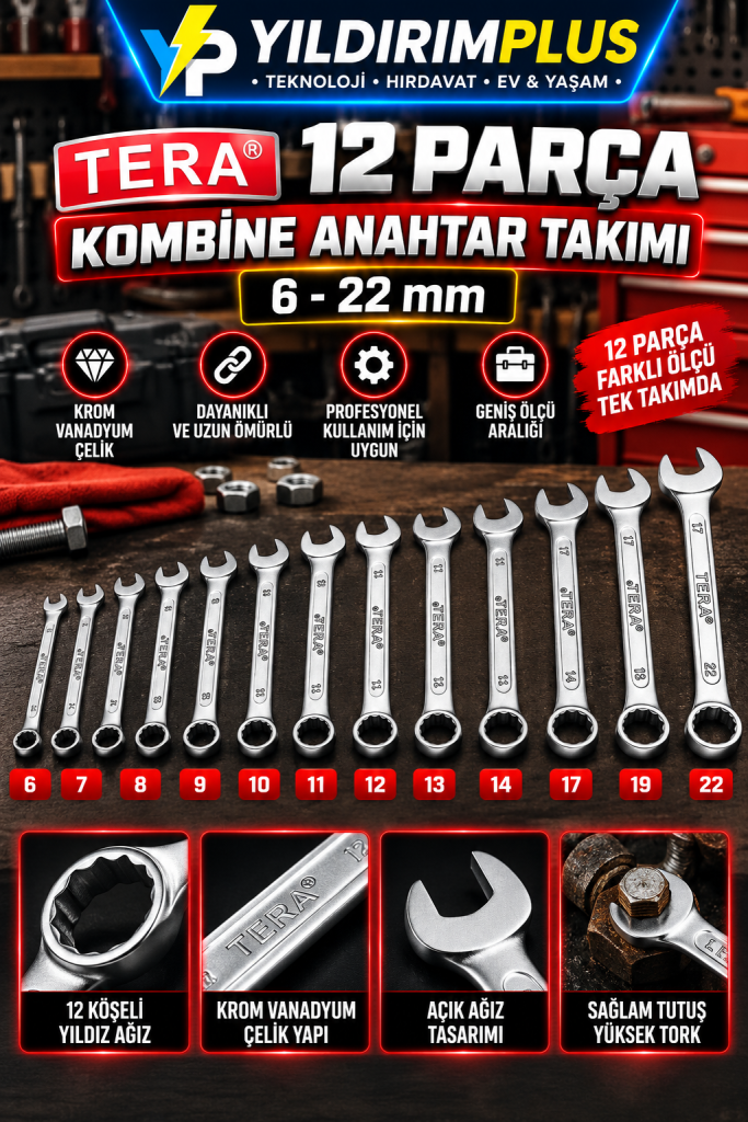 12 parça tera® kombine anahtar takımı