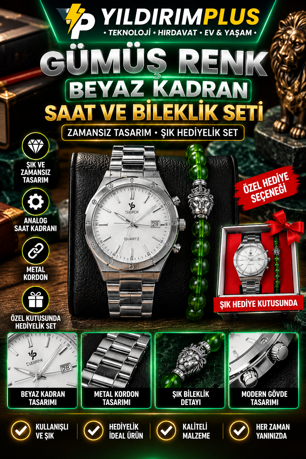 gümüş saat ve bileklik hediye seti gümüş saat ve bileklik hediye seti