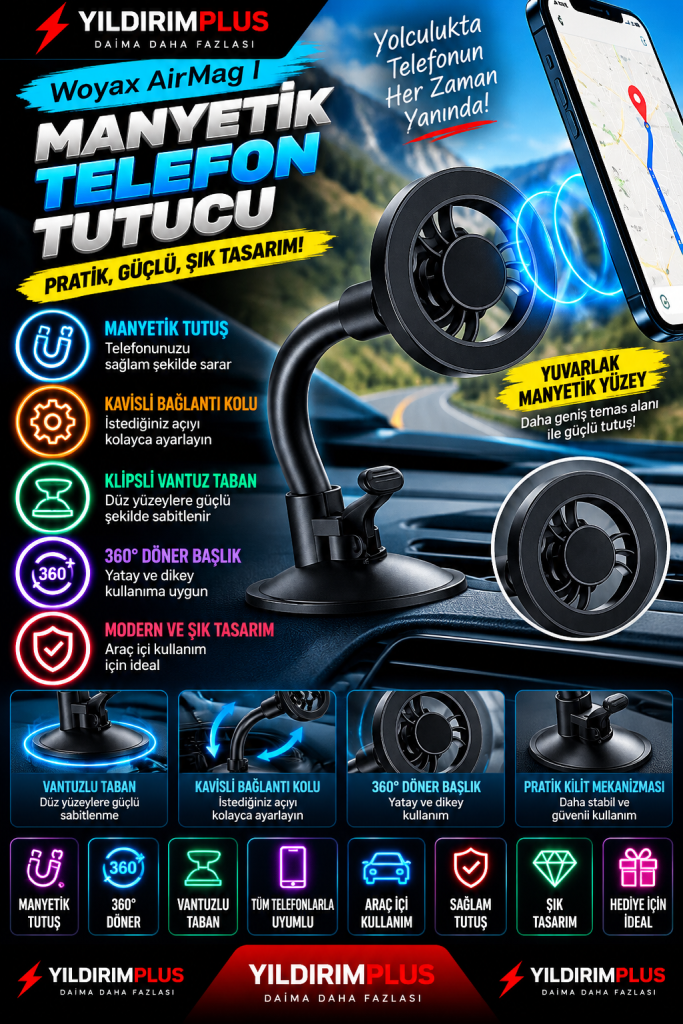 neon manyetik telefon tutucu reklamı (1)