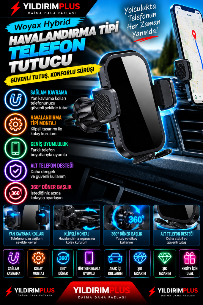 neon vantilasyon telefon tutucu reklamı