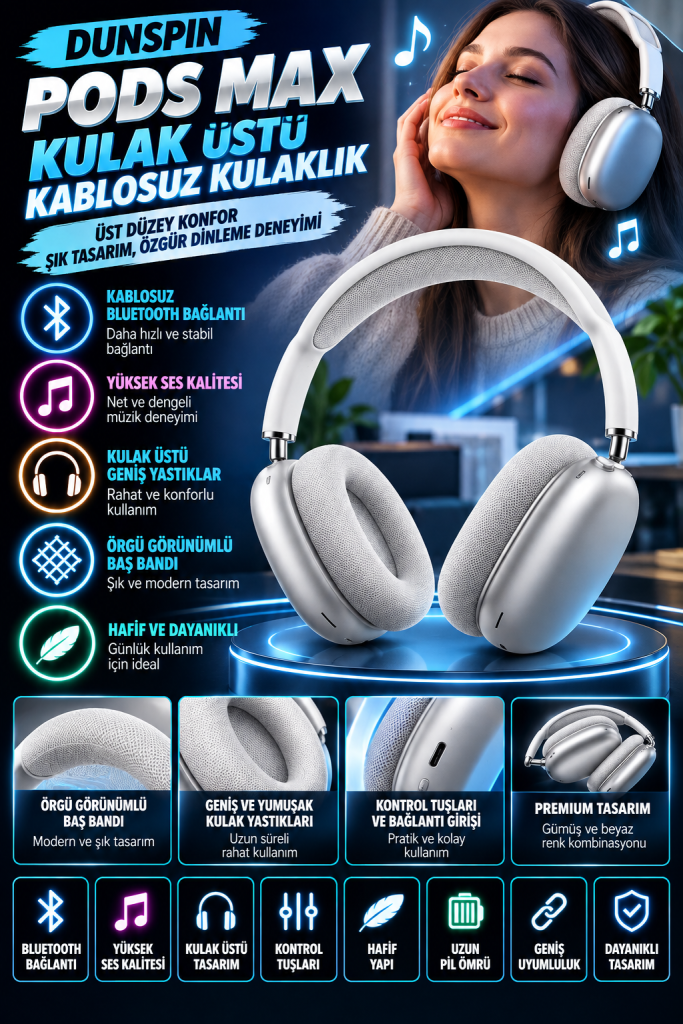 premium kablosuz kulaklık reklamı