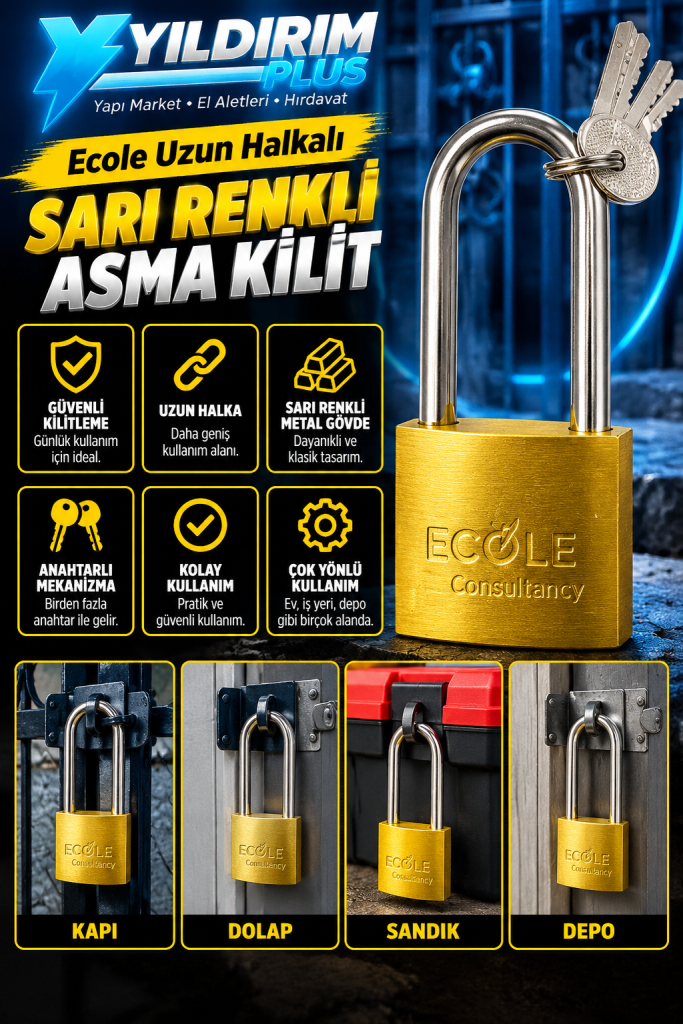 sarı renkli ecole asma kilit poster’i