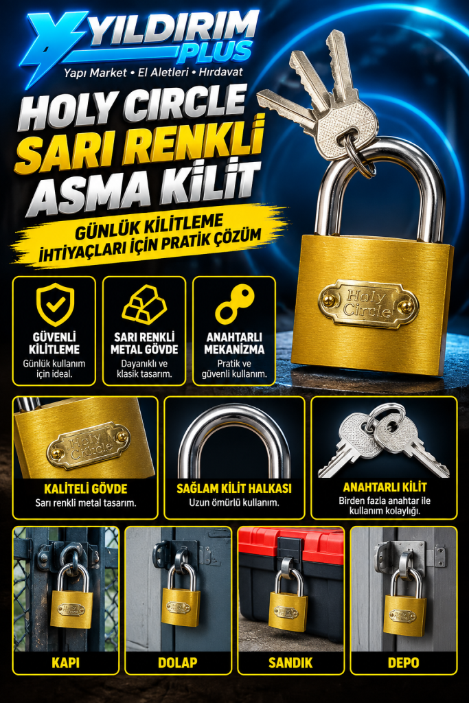 sarı renkli holy circle asma kilit