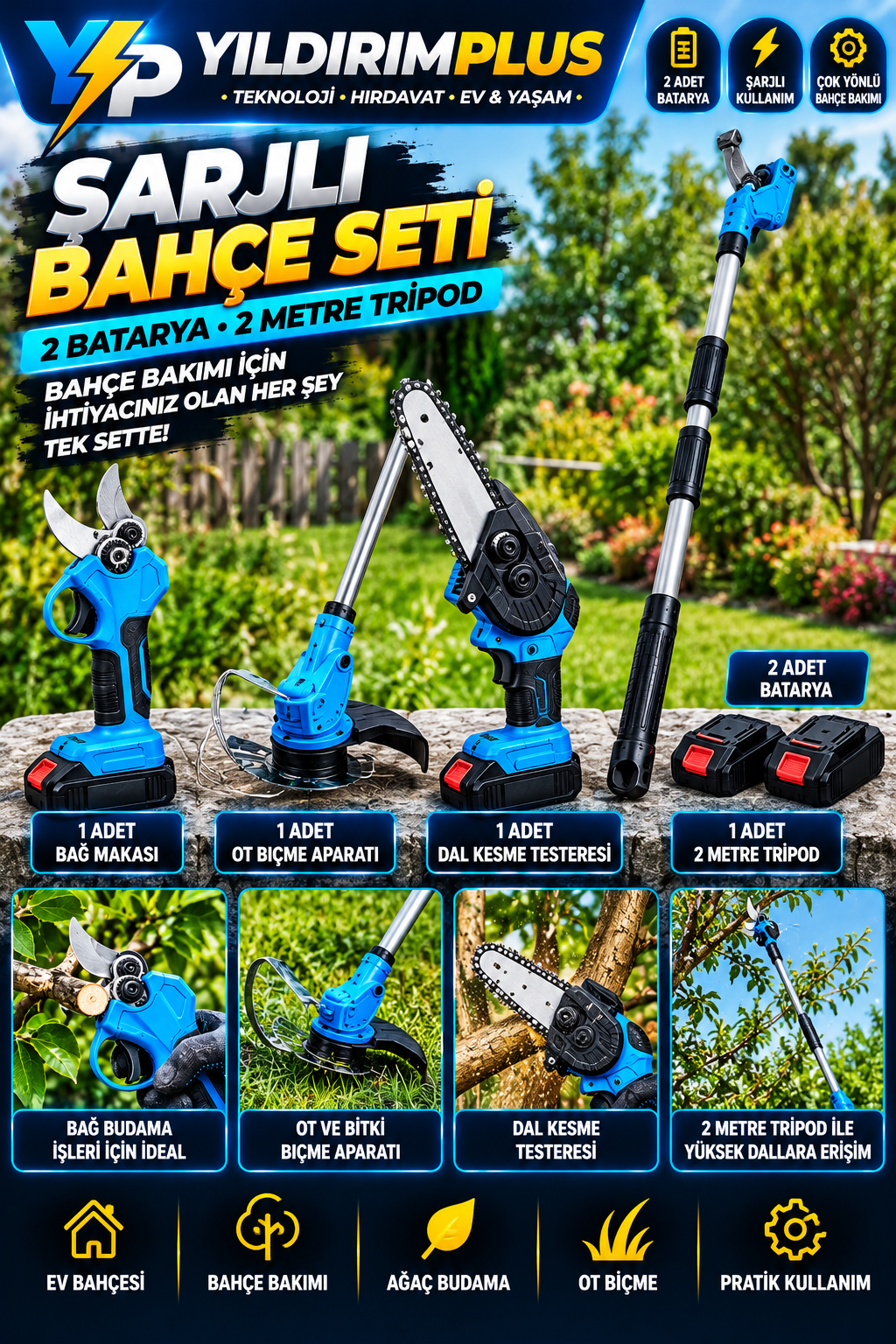 Şarjlı bahçe seti tanıtım posteri Şarjlı bahçe seti tanıtım posteri