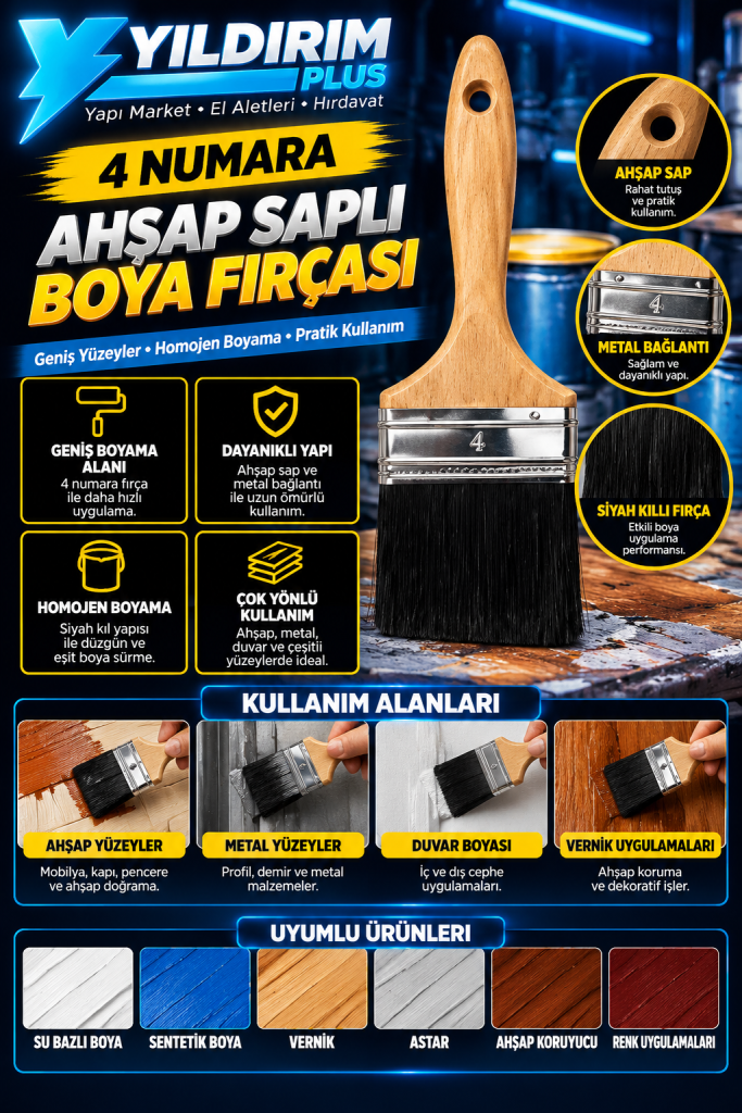yıldırım plus 4 numara boya fırçası