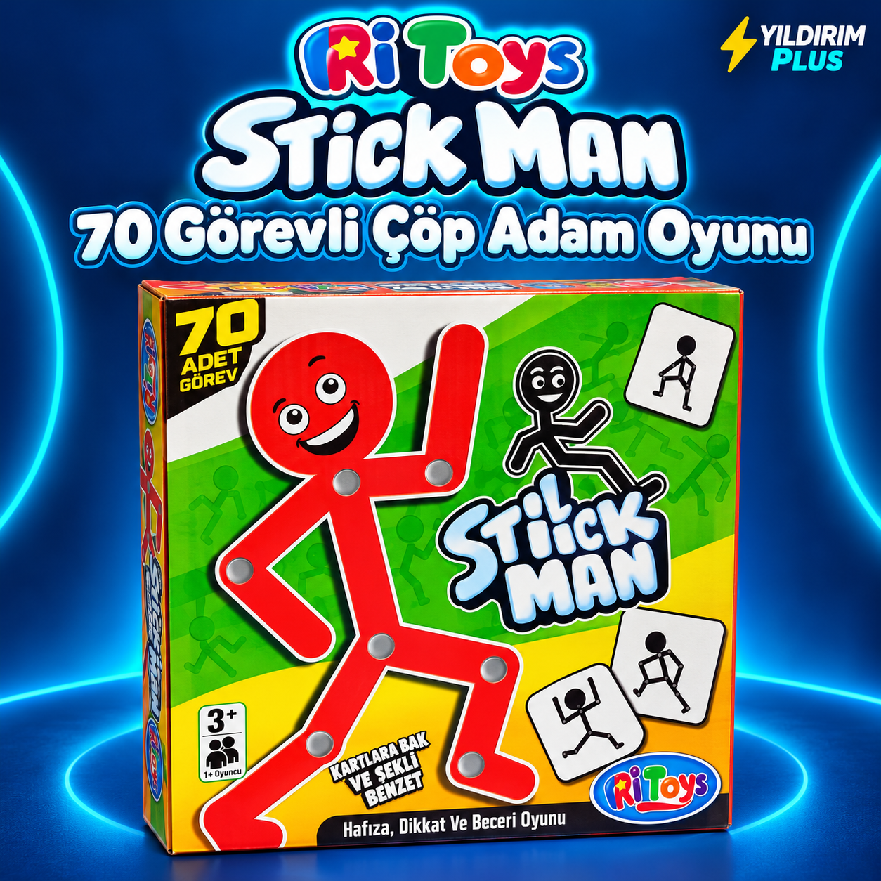 Ri Toys Stick Man 70 Görevli Çöp Adam Oyunu Ri Toys Stick Man 70 Görevli Çöp Adam Oyunu ürün görünümü