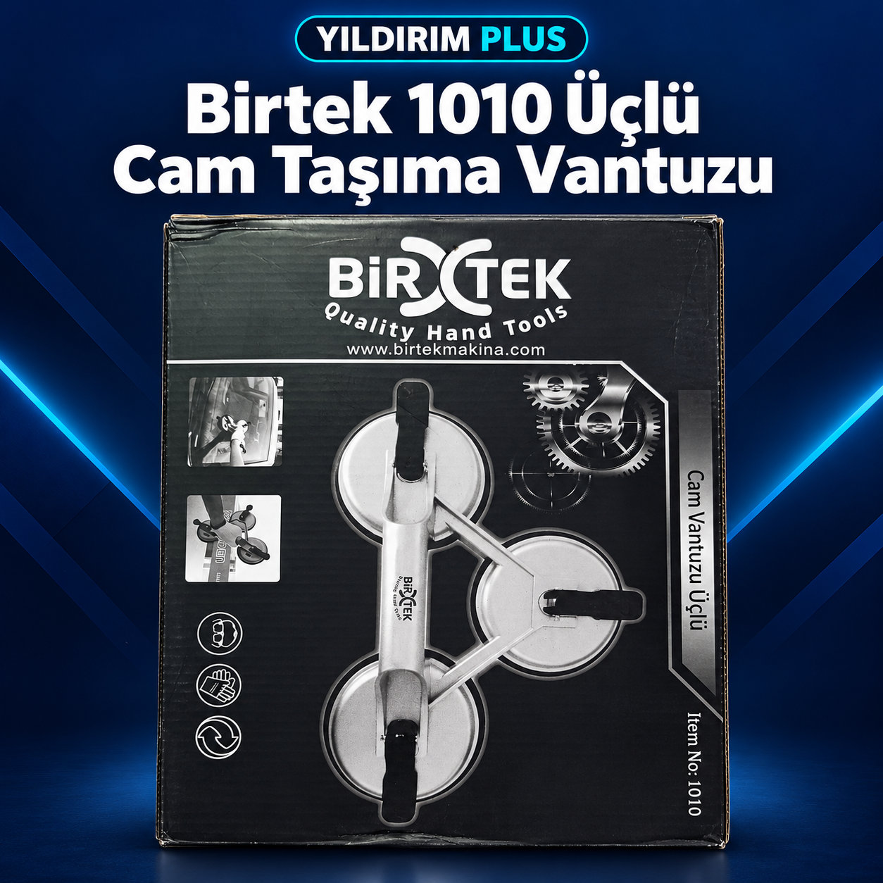 BİRTEK 1010 Üçlü Cam Taşıma Vantuzu – 3 Vakum Pedli Kilitli Taşıma Aparatı Birtek 1010 Üçlü Cam Taşıma Vantuzu ürün görünümü