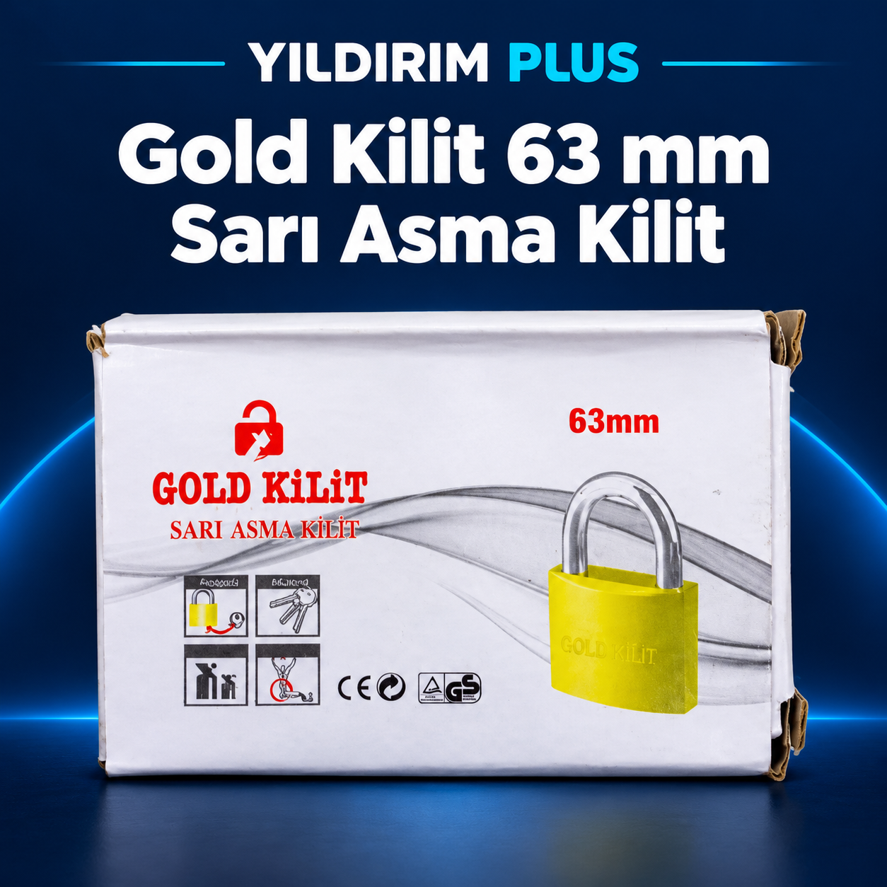 Gold Kilit 63 mm Sarı Asma Kilit – Anahtarlı Metal Asma Kilit Gold Kilit 63 mm Sarı Asma Kilit ürün görünümü
