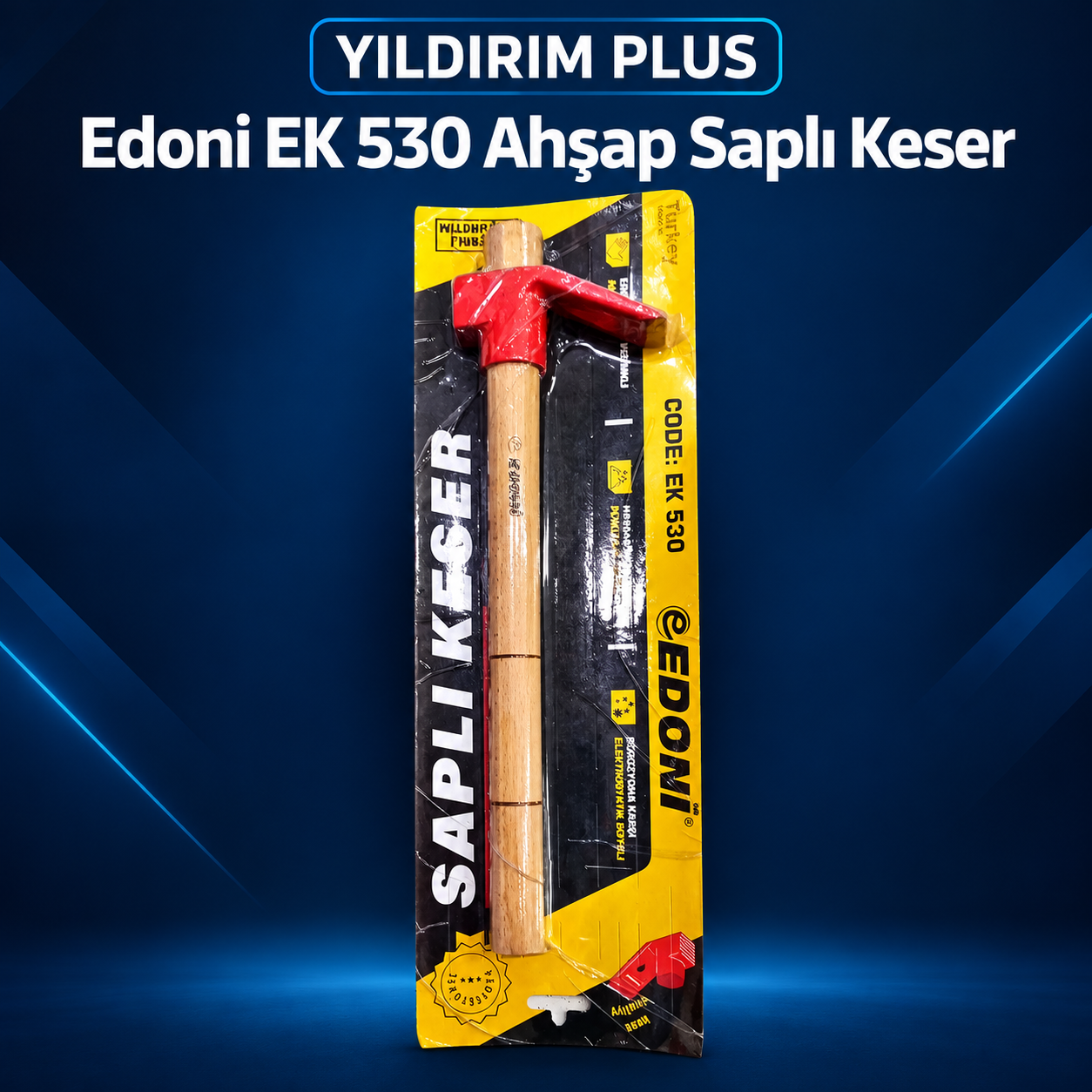 Edoni EK 530, Edoni keser, ahşap saplı keser, kırmızı keser, marangoz keseri, metal başlıklı keser, ahşap yontma aleti, marangoz el aletleri, yapı market, Yıldırım Plus Edoni EK 530 Ahşap Saplı Keser ürün görünümü