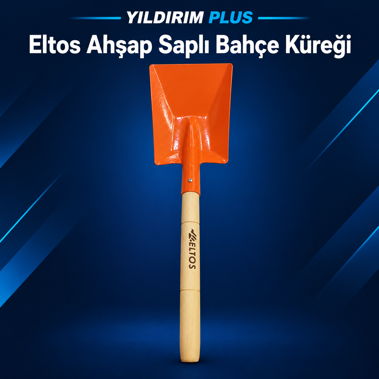 Eltos bahçe küreği, Eltos ahşap saplı kürek, bahçe el küreği, metal bahçe küreği, saksı küreği, çiçek dikim küreği, fide dikim küreği, bahçe el aletleri, Yıldırım Plus Eltos Ahşap Saplı Bahçe Küreği ürün görünümü